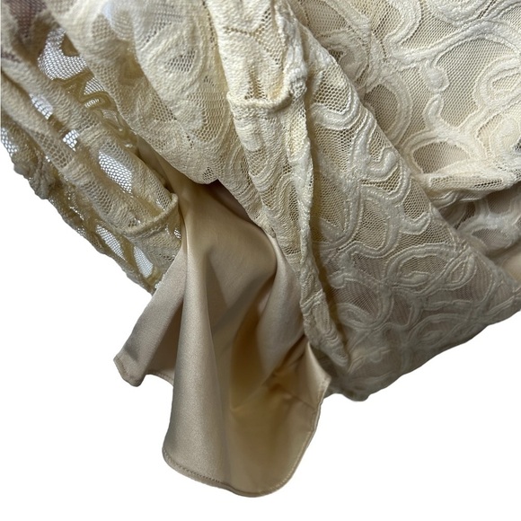 Adrianna Papell Ivory Jacquard Embroidered Lace Overlay Sheath Midi Dress Size 6 - Picture 16 of 16